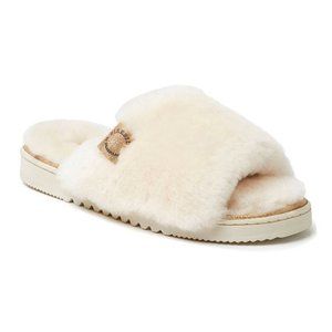 NEW Women's Fireside by Dearfoam Cairns sheepskin slide size 8